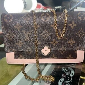 Louis Vuitton Flore Monogram Brown and Pink Bag